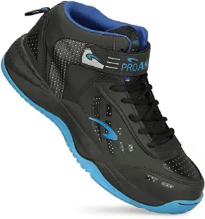 ASE PRO Black & Blue Volleyball Shoes for Men.