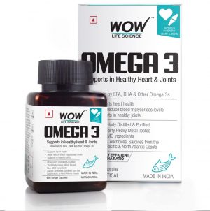 WOW Omega-3 1000mg Fish Oil Capcules  – 60 Capcules