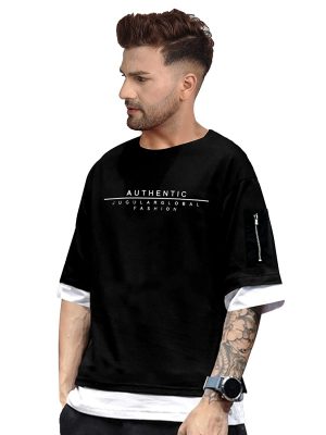 Men’s Cotton Printed Round Neck Loose Fit Oversized T-shirt