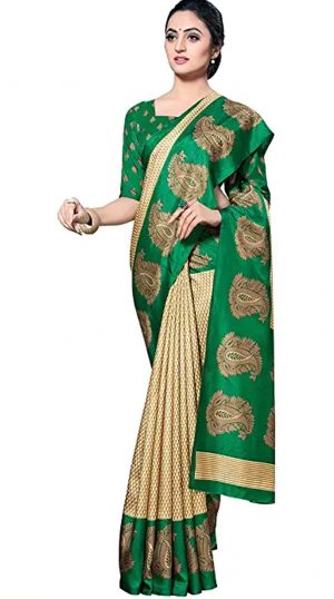 Shree Shan Womens Printed Art Silk Saree