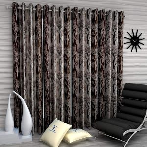 Window Curtain, 4 pieces, 5 feet long, Brown