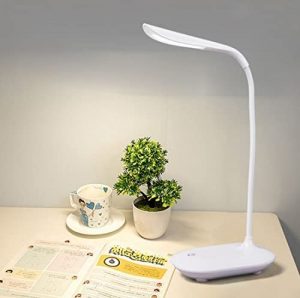 Rechargeable Led Touch On Off Switch Student Study Reading Led Table Lamps White Desk Light Lamp (Multicolor)