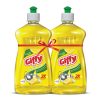 Giffy Lemon & Active Salt Concentrated Dish Wash Gel, 500ml (Pack of 2), Yellow